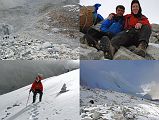 
The trail from Makalu Sandy Camp (5300m) continues traversing the rocky and snowy ridge high above the Barun Glacier, before descending on snow as the trail turns to the west.
